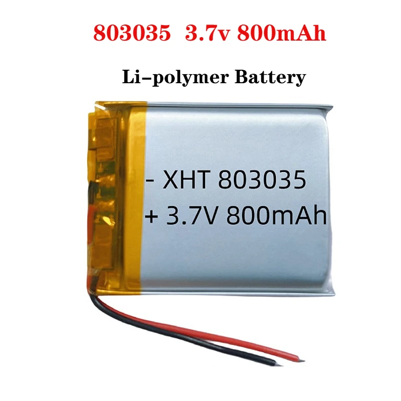 1-4pcs 803035 Battery 800mAh 3.7V Lithium Polymer Battery for Smart Watch Flashlight Electric Toy Bluetooth Speaker
