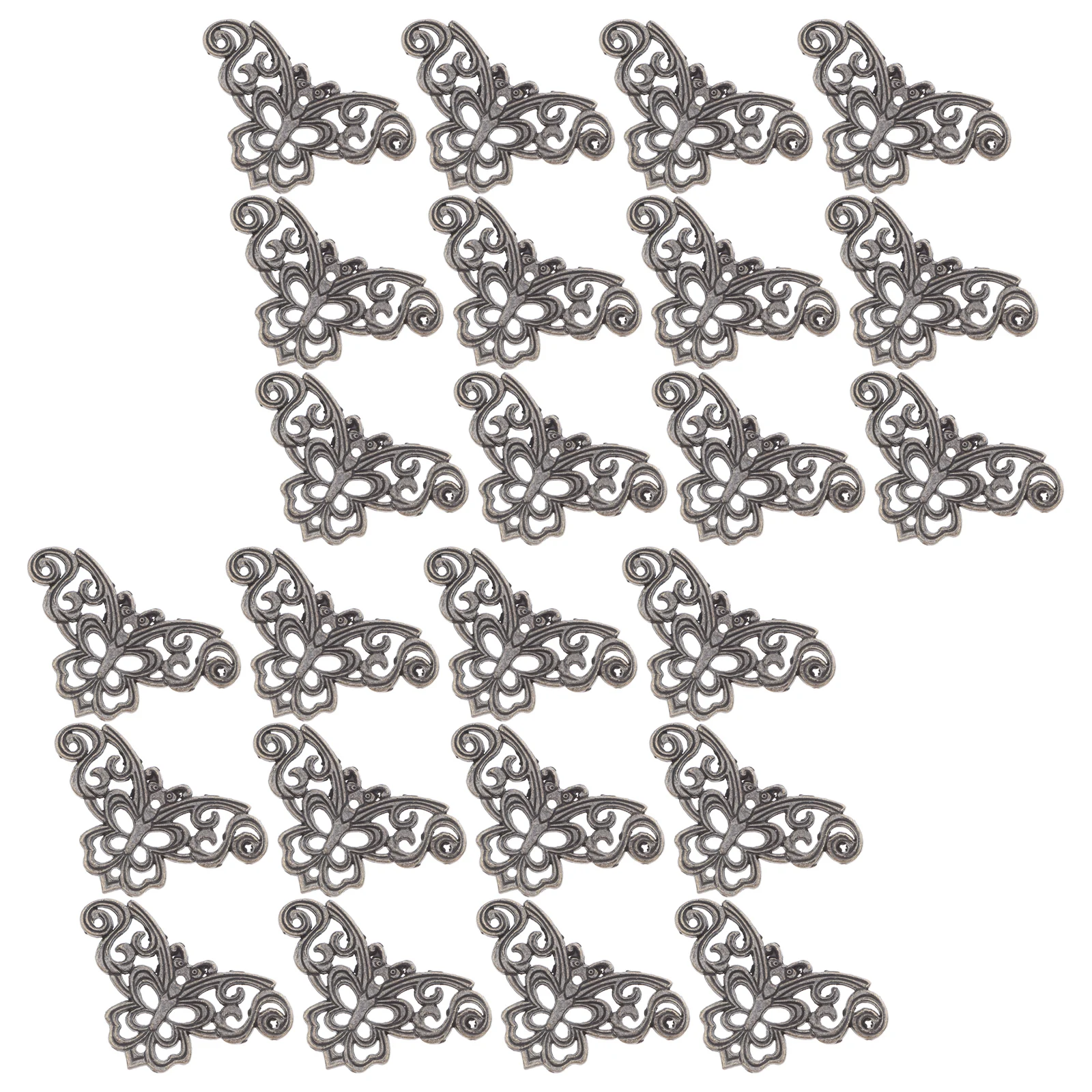 24 قطعة حماة الزوايا البرونزية خمر حشوات الزوايا المعدنية الزخرفية لصناديق المجوهرات خزائن صناديق خشبية زوايا صندوق