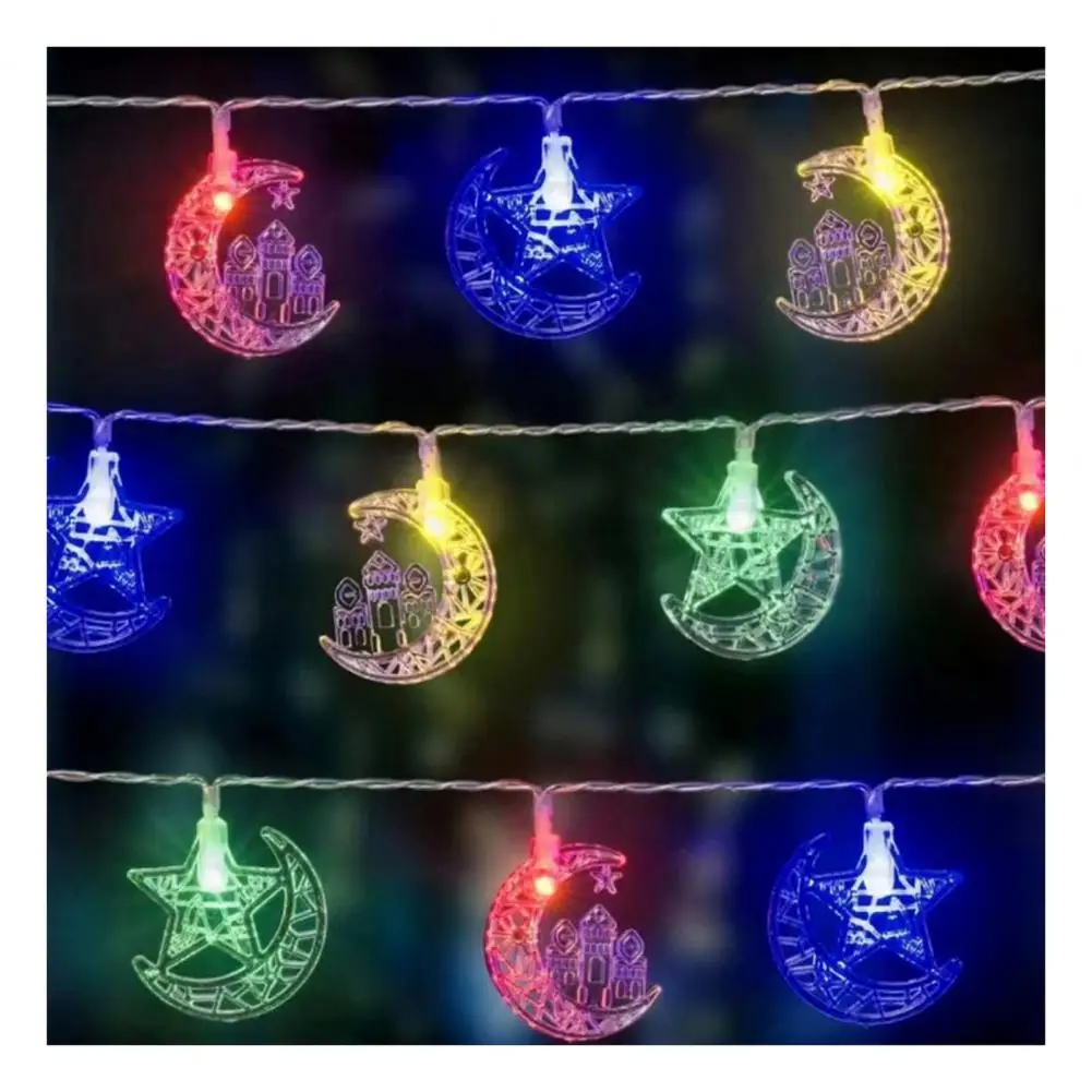 LED String Light Warm White USB Plug-in Star Moon Castle Festival Light decorazione Ramadan Mubarak Eid decorazioni per la casa paintebrenze ledled