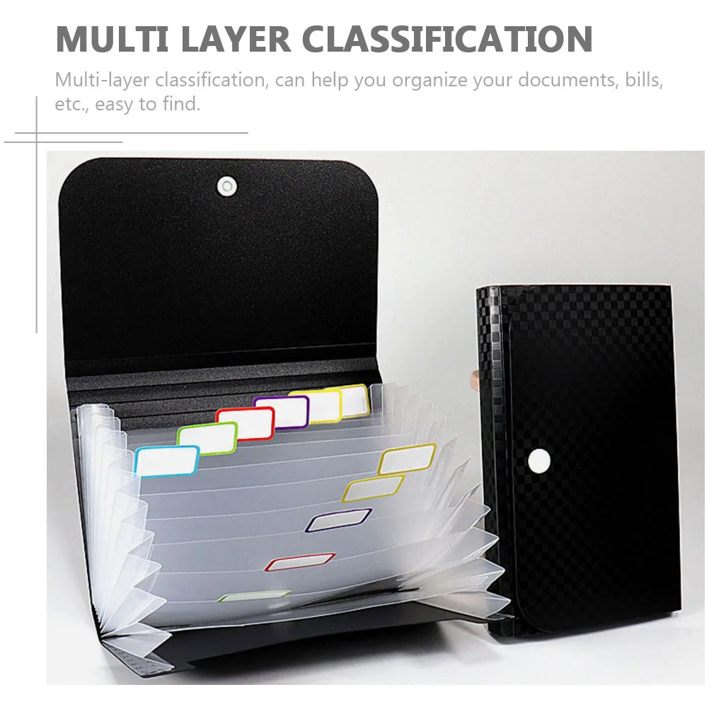

2Pcs Small Folder Bag Multi-Layer Document Holder for Bills Checks Receipts Portable File Organizer Outdoor Use