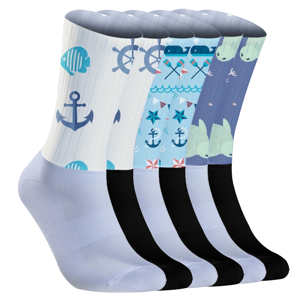 New Ocean Cycling Bicycle Riding Competitive Socks Skeleton Quick-drying Breathable Mid-tube Socks Off-road Road Mountain Bike