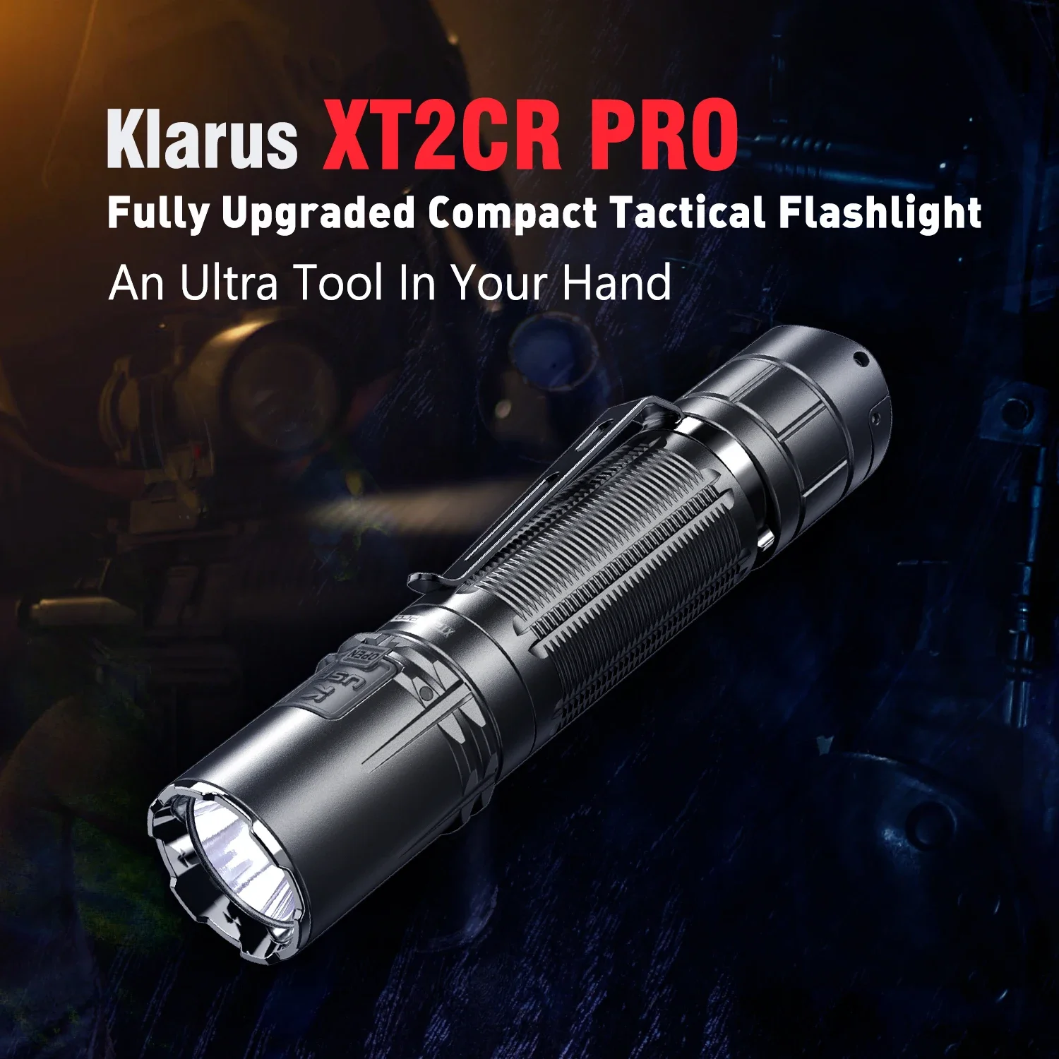 Klarus XT2CR PRO Tactical Flashlight 2100Lumens USB Rechageable Daily-usable strong light 6 Lighting Modes With 18650 Battery