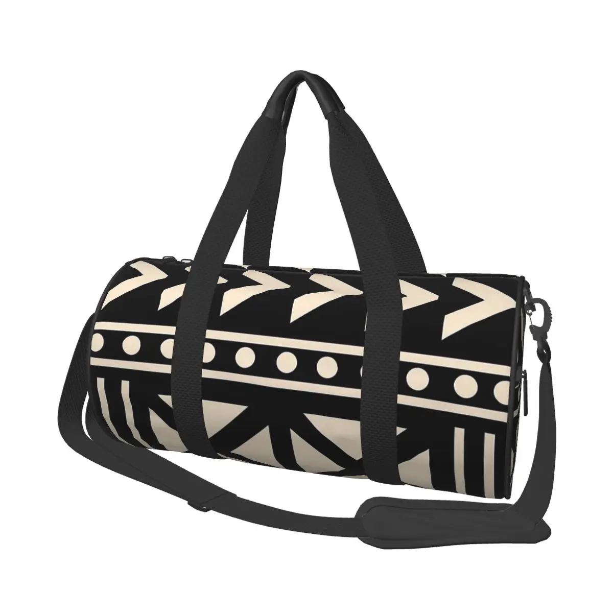 African Mud Cloth Black And White Trending Large Duffle Gym Bag Waterproof Duffle Travel Bags Handbags Fitness bag