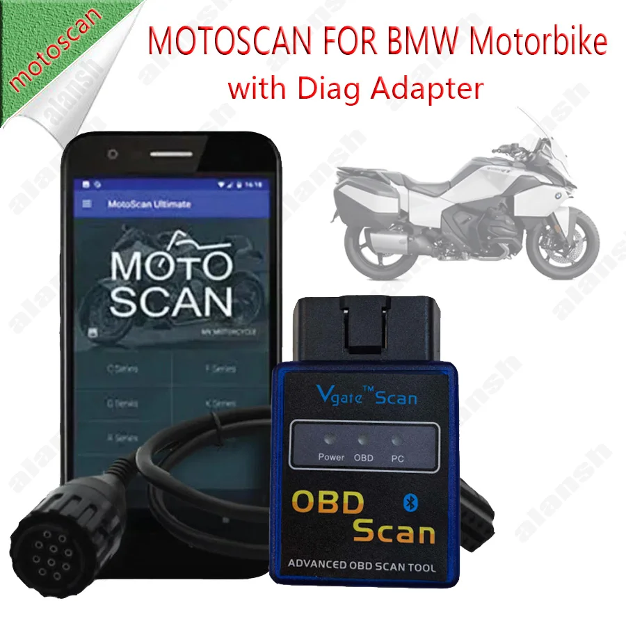 Motoscan V1.110 APP Ultimate for Android with Vgate Scan Adapter for BMW Motorcycle Motorbike Vehicle Nitro