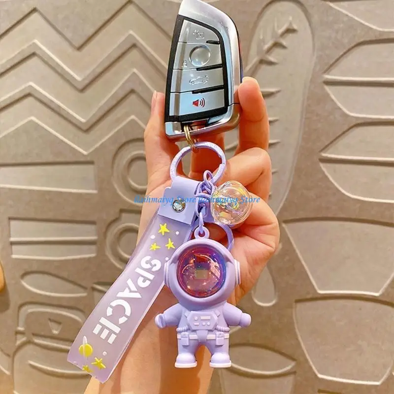 573B Astronaut Sunset Lamp Keychain Pendant Sunset Lights Projector Keyring Spaceman Night Light Keychain for Luggage