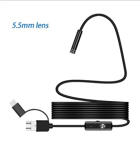 3in1 USB 5.5mm 내시경 카메라 CMOS 내시경 검사 검이경 카메라(안드로이드 및 컴퓨터용 디지털 현미경)