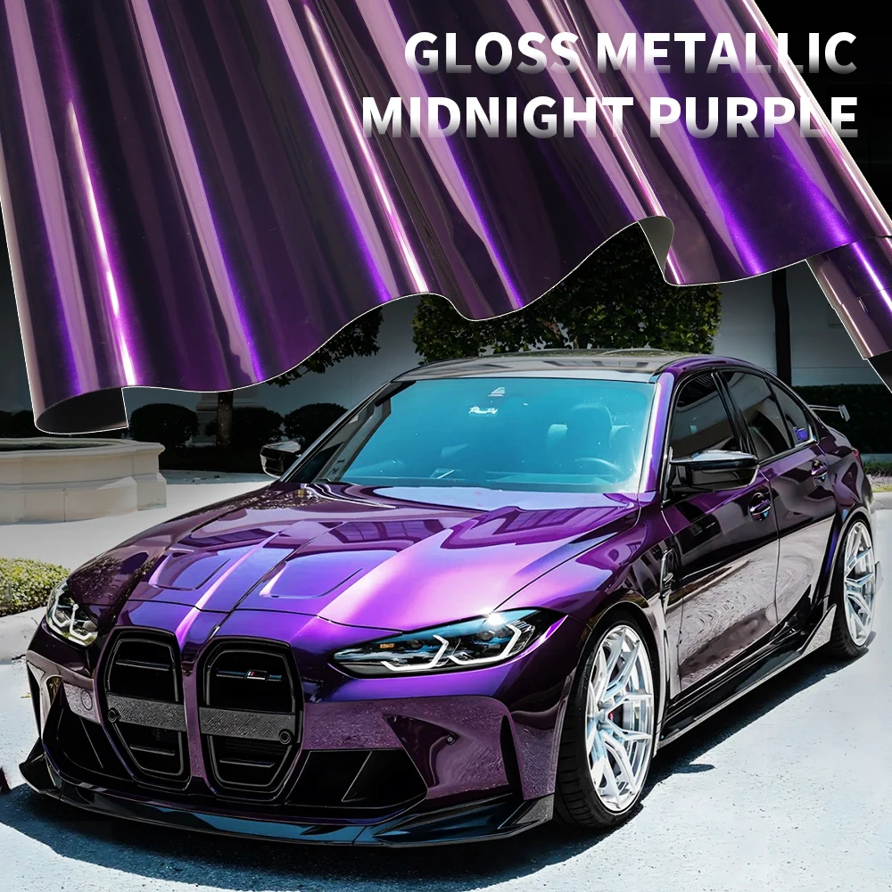 152x50CM High Glossy Metallic Midnight Purple Wraping Vinyl Wrap Sticker for Car Decals for Motorcycle Sticker Car Sticker Auto