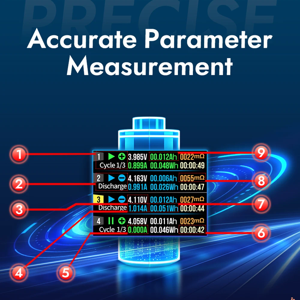 BTS04 Digital Lithium Battery Capacity Tester For 18650 Internal Resistance Tester Automatic Charging and Discharging Module