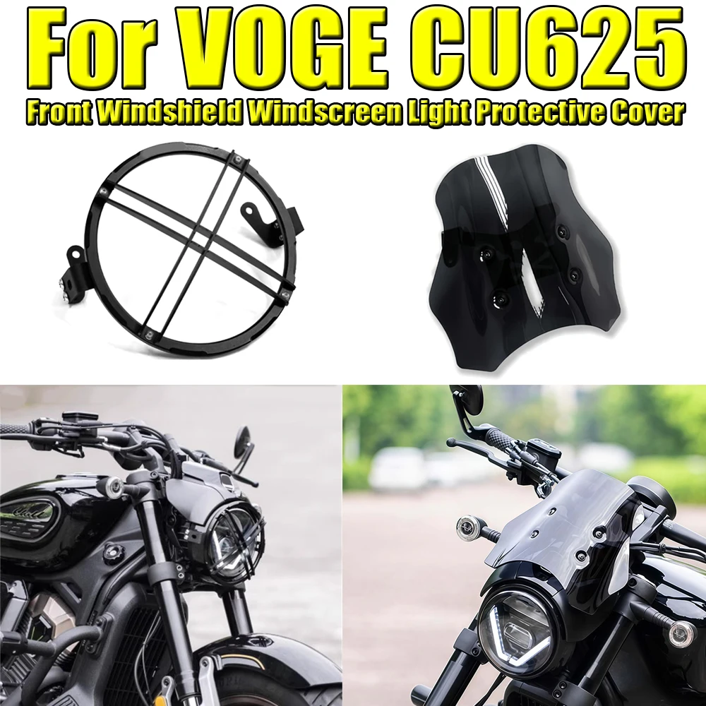 

Motorcycle Front Windshield Windscreen Baffle Wind Deflectors Protector Cover Light Protective Cover Mesh For VOGE CU625 CU 625