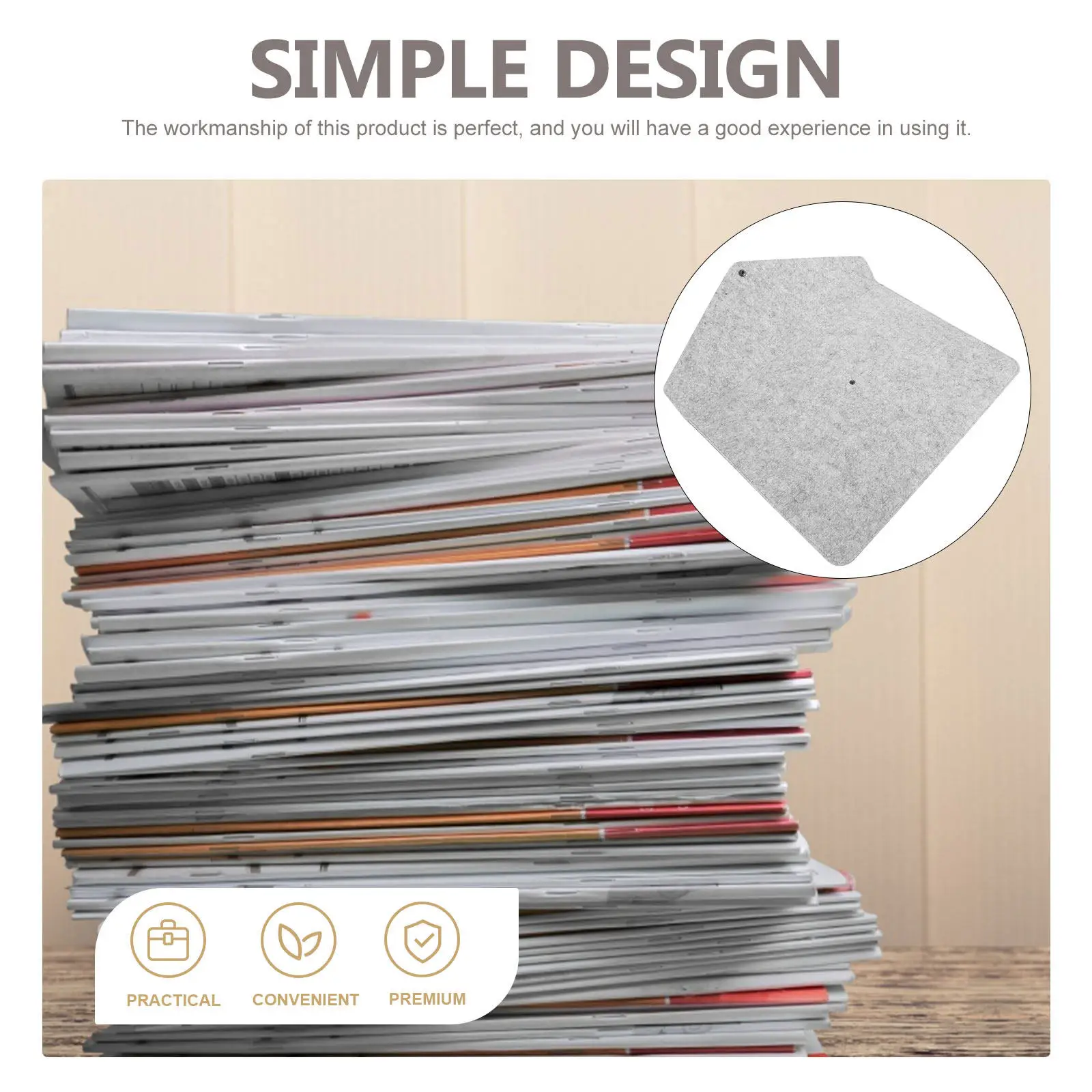 

Portable Felt Document Bag File Organizer with Button Closure for Office Home Use Tax Contracts Bills Storage Pouch