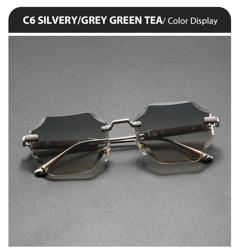 2025 neue Mann Frau Sonnenbrillen Mode Unisex Randlose Sonnenbrille Vielseitig UV400 Brillen Im Freien Fahren Trend C8880-1 – Detail 24