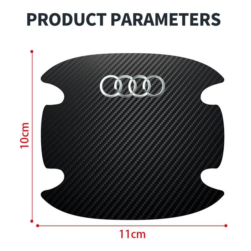 4 قطعة مقبض باب السيارة السلطانية خدش حامي ألياف الكربون ملصقات لأودي A3 A4 B8 8P 8V B6 A5 A6 C7 Q5 B9 B7 C6 A1 Q7 Q3 TT