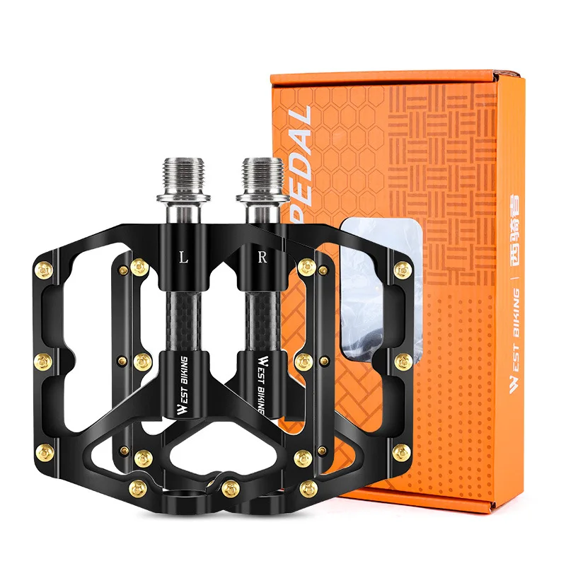 Alloy Material G607 Bicycle Pedal 3 Perrin Carbon Fiber Shaft Sleeve Riding Pedal Polishing Surface