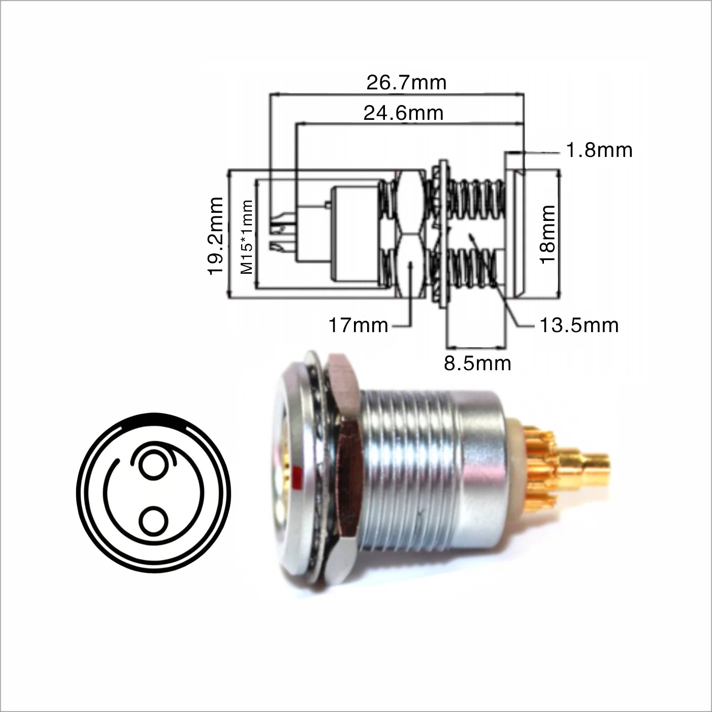 Medical FGG 2B Push Pull Quick Connector for SpO2 ECG Holter 2-3-4-5-6-7-8-10pin