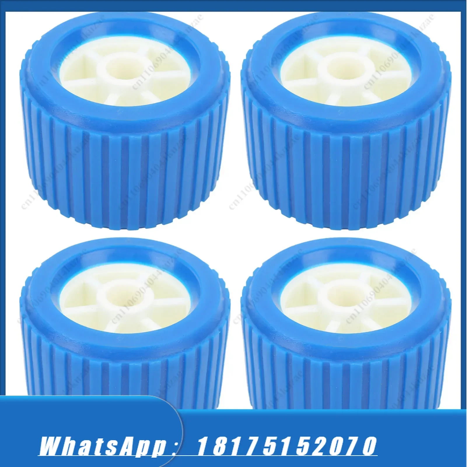 HLH 3in Wide Wobble Roller Marine Ribbed Wobble Roller 108x75x19mm Blue PP High Temp Resistant for Boat Yacht Trailer