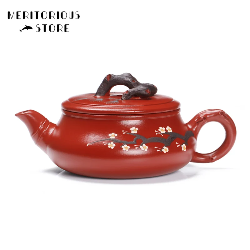 

Muifa Authentic Yixing Purple Clay Teapot Zisha Handmade Tea Set Tea Drinking Huanglongshan Mud Dahongpao Songmei Flat Drum Pot