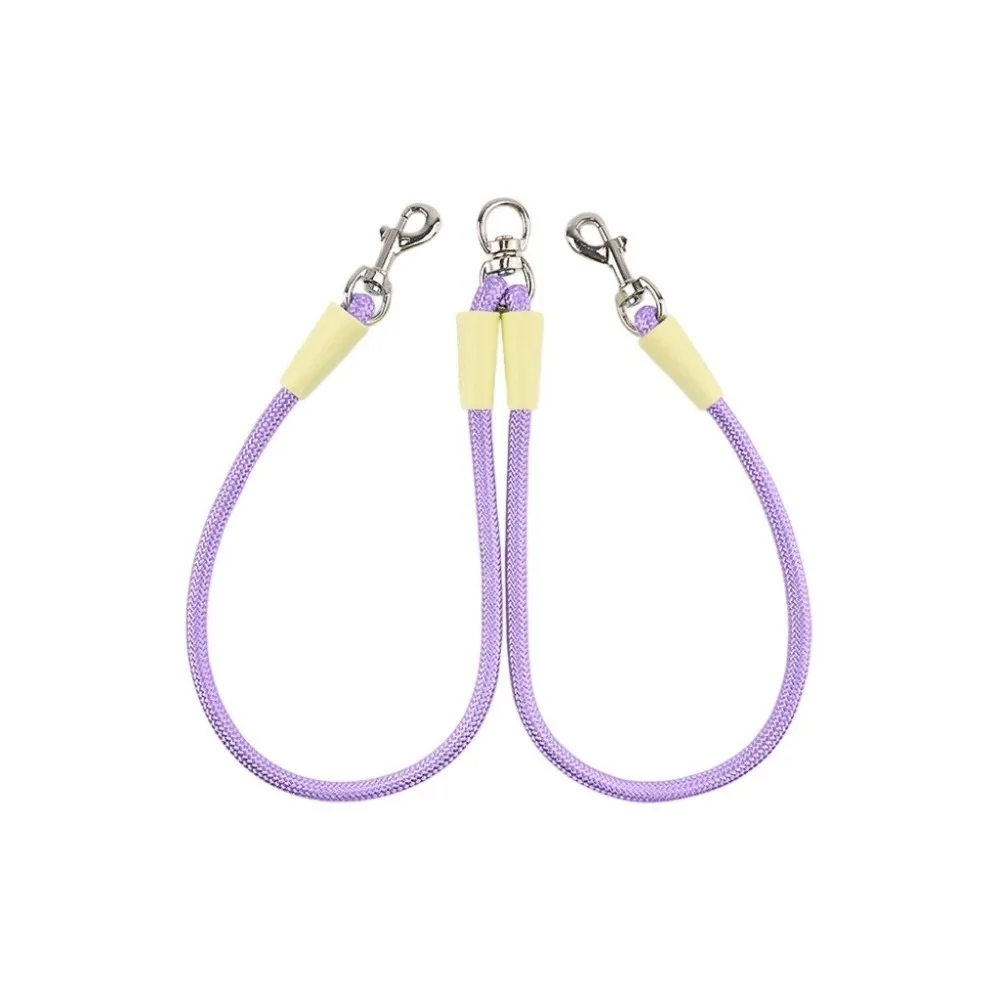 360° Rotatable 2 in 1 Dual-Headed Leash Durable Nylon 2 Dogs Pet Leash V Shape Anti-Tangle Extended Pet Leash Belt