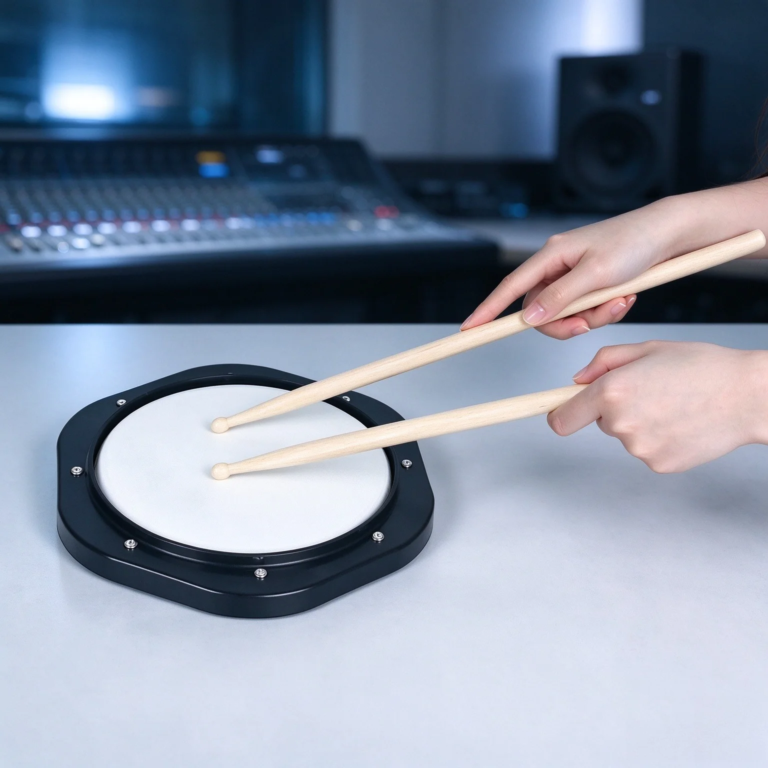 Drum Practice Pad - 10-inch Dumb Drum Kits Jazz Drums