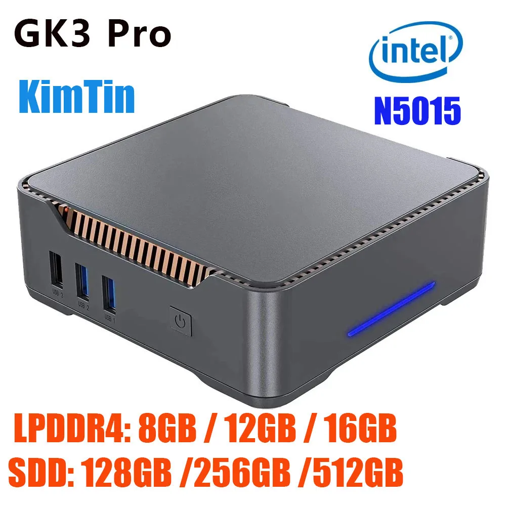 GK3 Pro Mini PC Intel Celeron N5105 16GB/512GB Windows 11 Pro Computer da gioco, 4K 60Hz HDMI VGA Win 11 8GB 128GB Minipc Linux