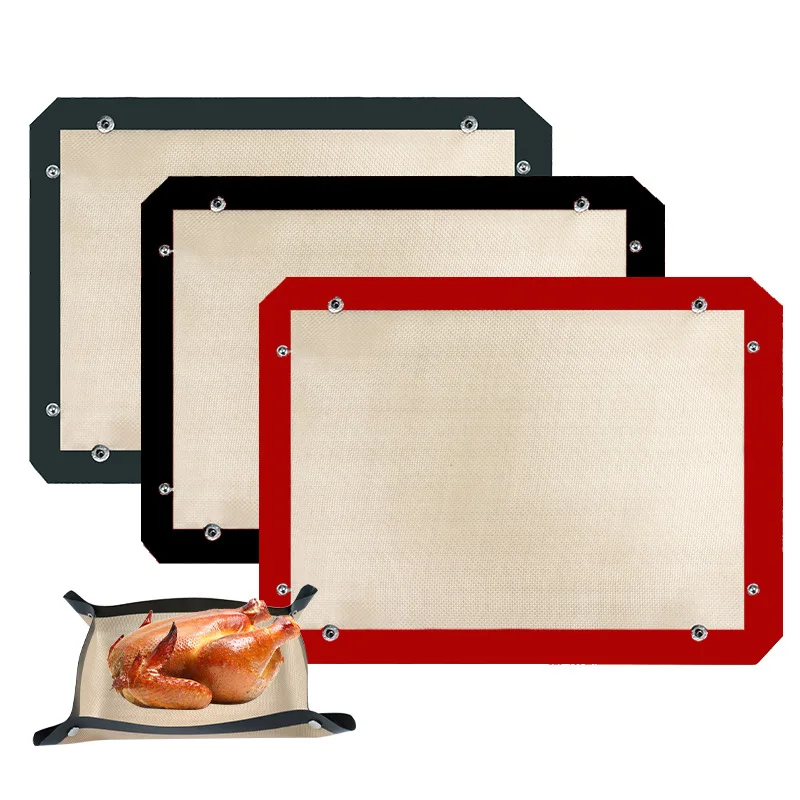 Silicone Baking Mat with Buttons ,Leak-Proof Designed for Baking,Reusable Oven Baking Sheet for Making Cookies, Macaroons, Bread