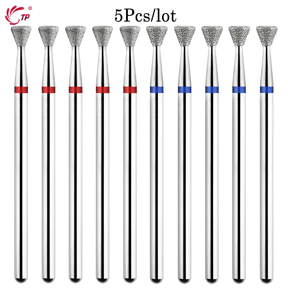 TP 5 pièces/lot forets à ongles propres pour cuticules fraise en diamant pour manucure forets à ongles rotatifs 3/32 ''accessoires électriques pour ongles
