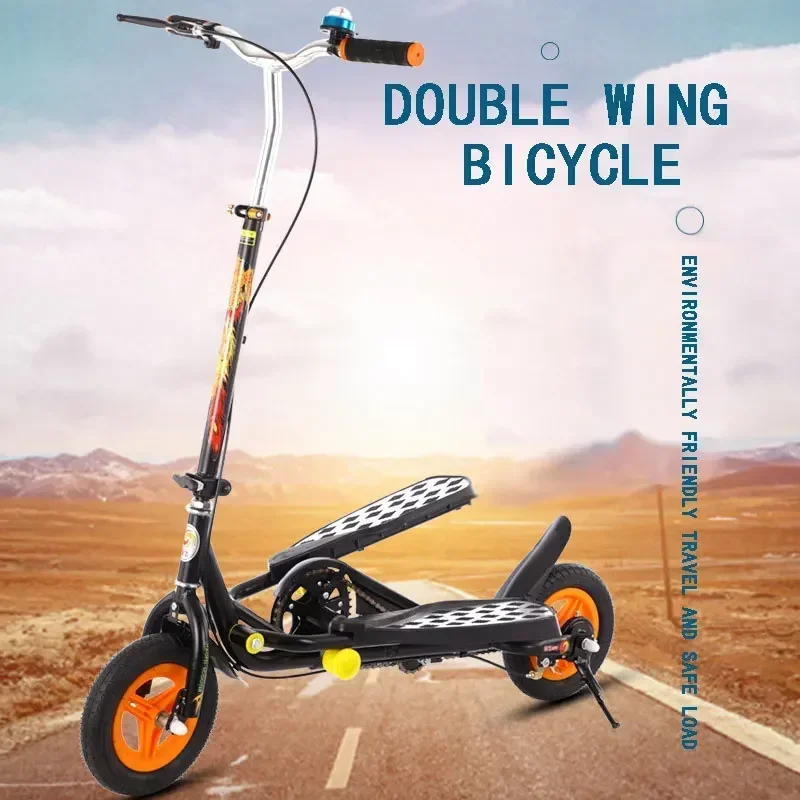 

New Exercise Folding Leisure Fitness Two-wheeled Walking Balance Scooter Pedal Scooter Bi-wing Bicycle Outdoor Fitness Equipment