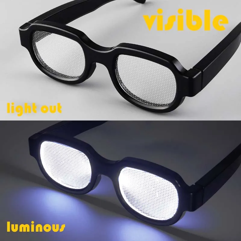 Japan Anime LED Light Luminous Glasses Eyewear Cosplay Carnaval Party Prop KTV Bar Sunglasses Detective Conan