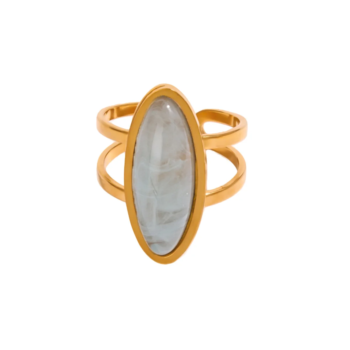 Women's Vintage Oval Resin Adjustable Ring