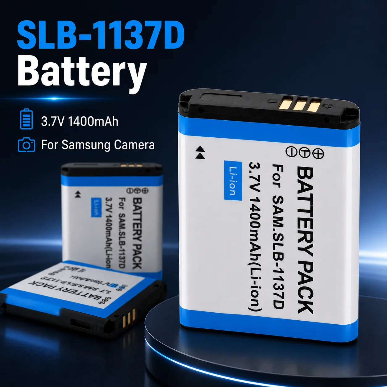 High Capacity 1400mAh SLB-1137D Long Lasting Rechargeable Battery for Samsung NV i L Series Cameras
