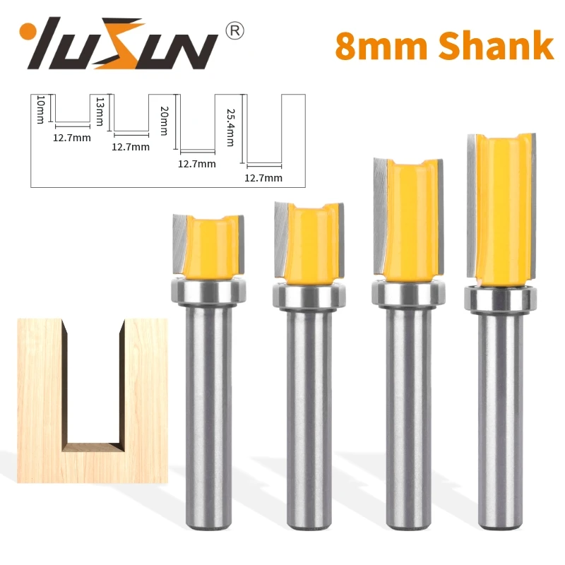 YUSUN 8 مللي متر عرقوب D1/2 "نمط بت راوتر بت النجارة قاطعة المطحنة للخشب بت الوجه مطحنة قاطع كربيد نهاية مطحنة