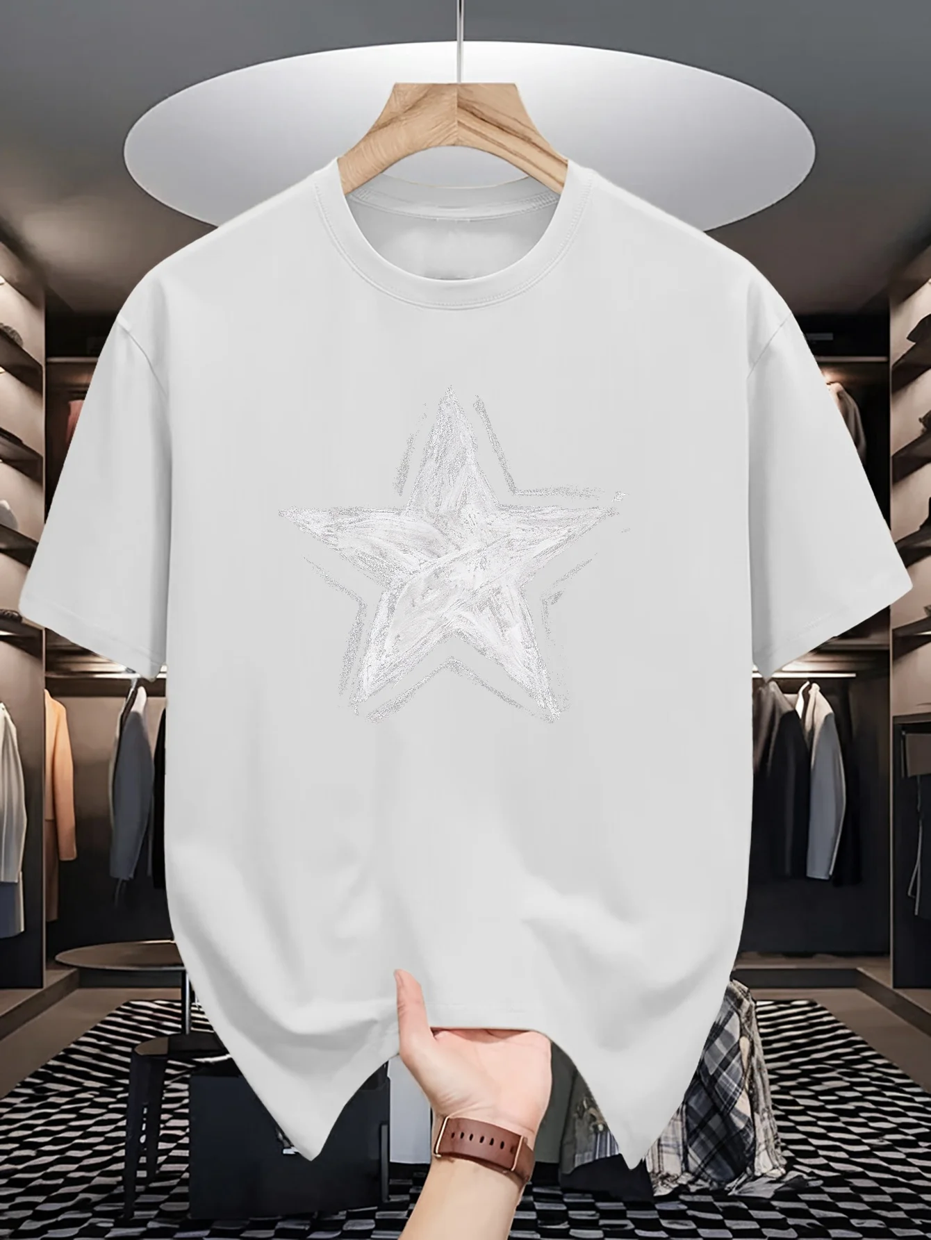 Men's Summer 100 Cotton Fashionable Casual Loose Solid Color Multi-Color Optional Sports Round Neck Short Sleeved T-Shirt Top
