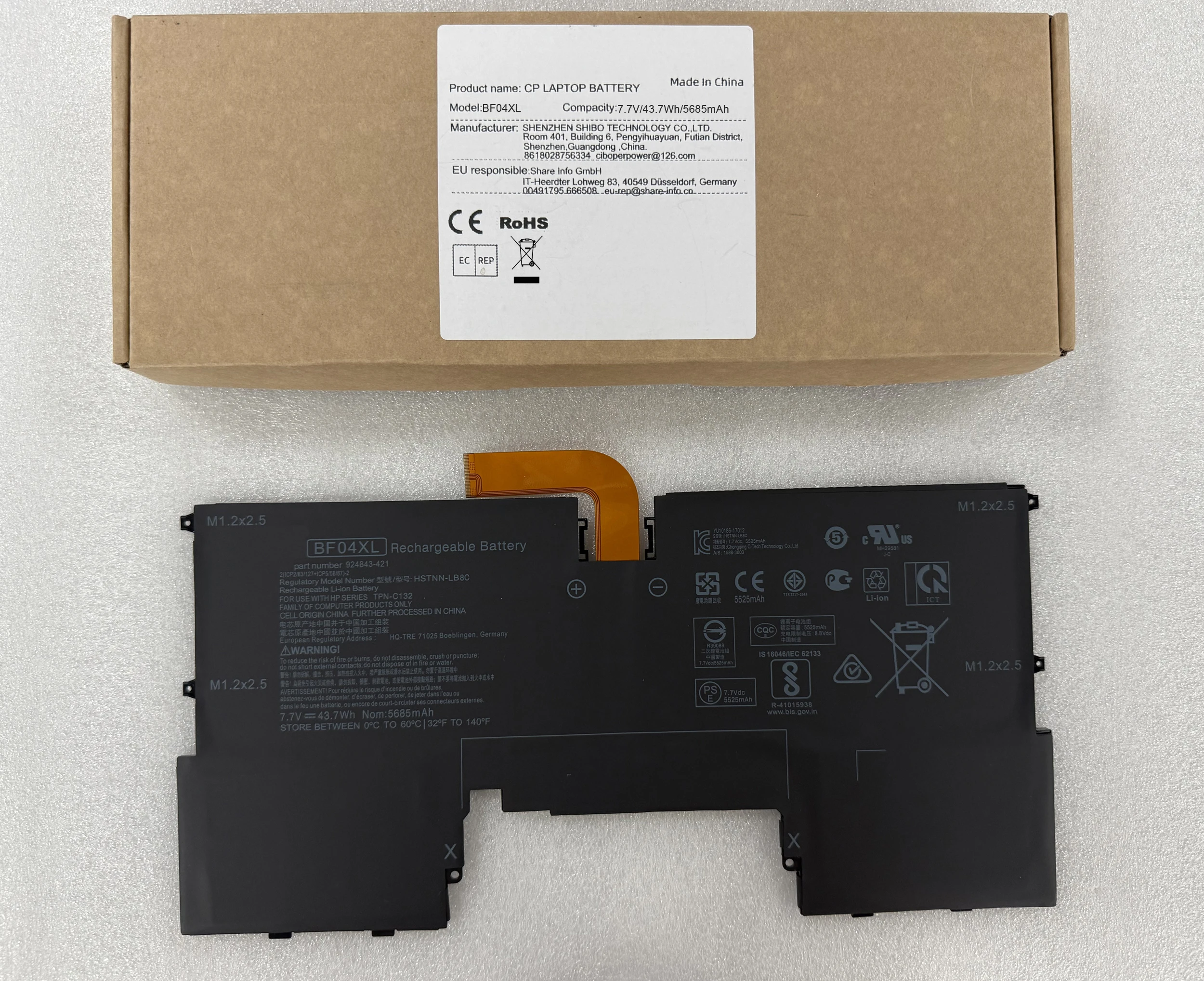 Laptop Battery 924843-421 HSTNN-LB8C TPN-C132 BF04XL For Spectre 13-af000 13-AF002LA 13-AF520TU 13-AF018TU 13-AF012DX 7.7V/34WH