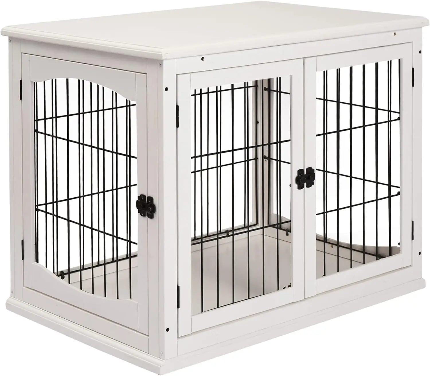 

Dog Crate Furniture, Small Dog Cage End Table with Two Opening Sides, Lockable Door, Puppy Kennel Indoor, Cute and Decorative