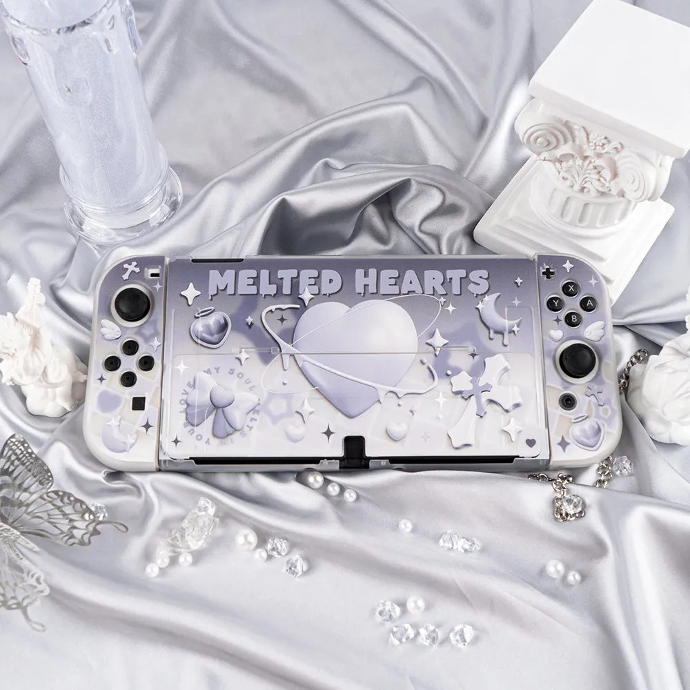 Ins Style Protective Case for Nintendo Switch OLED Detachable Console TPU Joy-Con Controllers Gift for Girls Gaming Accessories