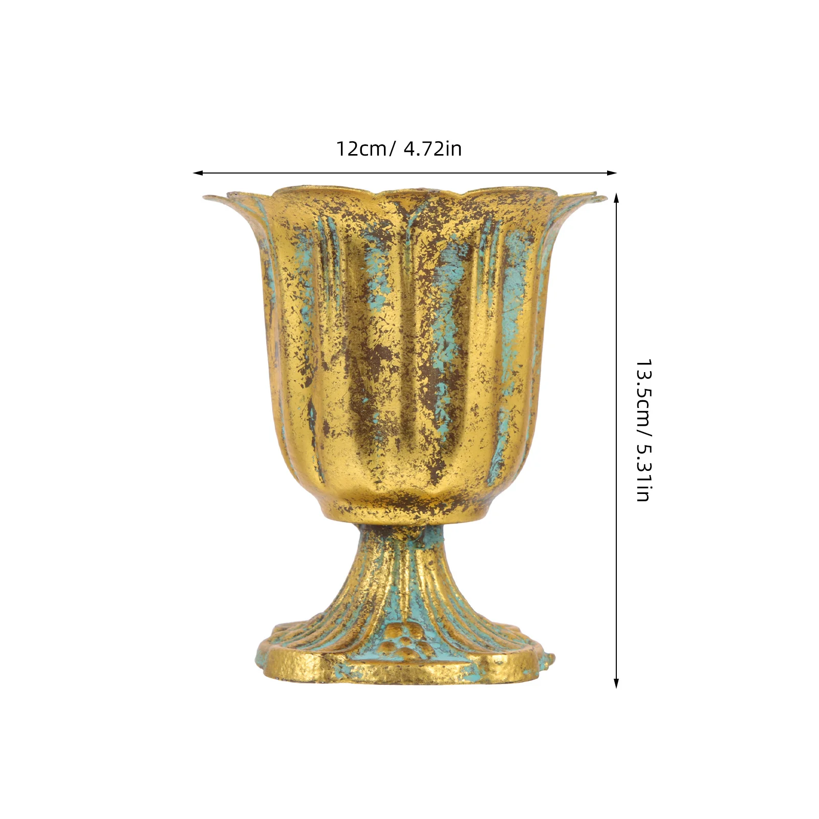 أصيص زهور من الحديد الزهر الأوروبي العتيق شرفة فناء زارع حفل الزفاف الديكور حاوية زهور معدنية #3