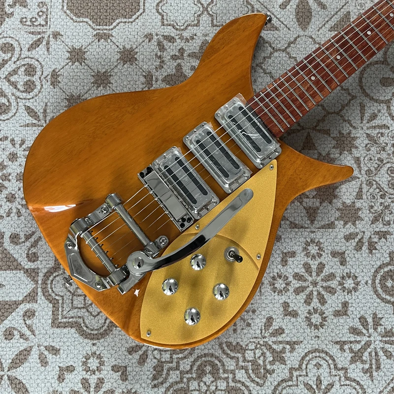 High-quality electric guitar 325, guitar length 88 cm, scale length 527 mm, Yellow,stainless steel frets, in stock free shipping