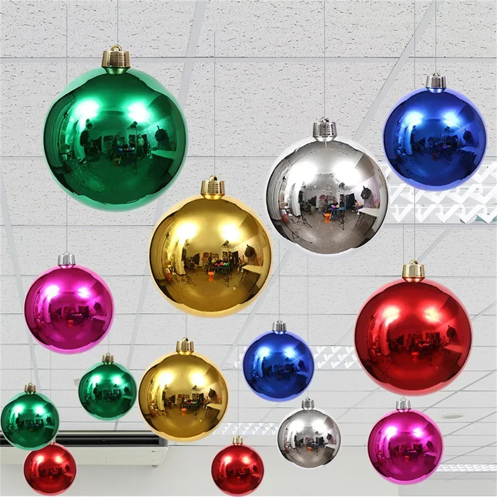 Big Decor Spheres Tree Christmas 20/25/30cm Gold Ornaments Red Wedding Light Ceiling Giant Large Decorations Silver Balls