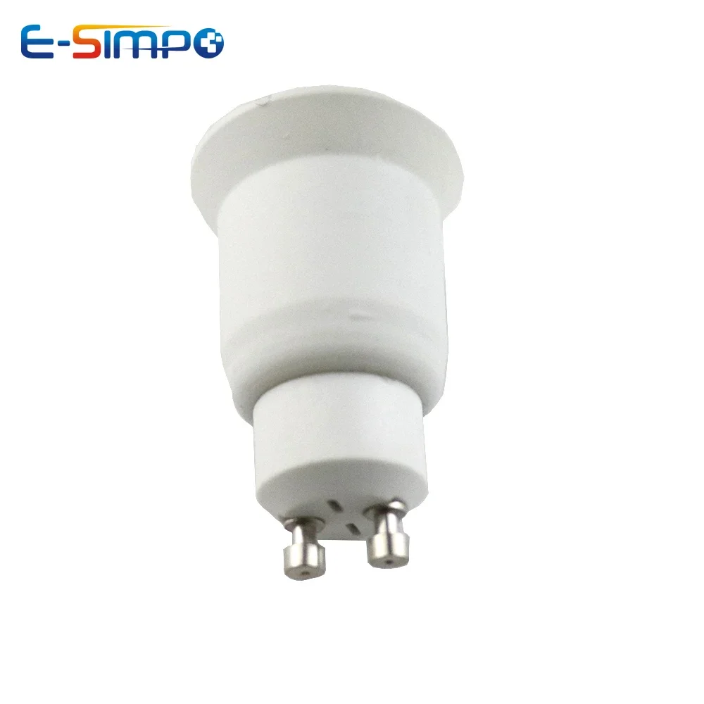 2pcs GU10 To E27 E26 Led Lamp Base Adapter CE Rohs PBT 2Prong Halogen CFL LED Spotlight To Screw Light Socket Converter Extender