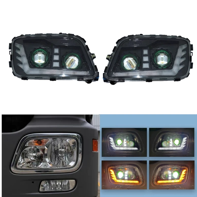 

1PAIR FULL LED HEAD LIGHT FOR MB ACTROS MP3 TRUCK HEAD LIGHT FOR MB 4141 3341 2644 OEM 9438202161 9438202061