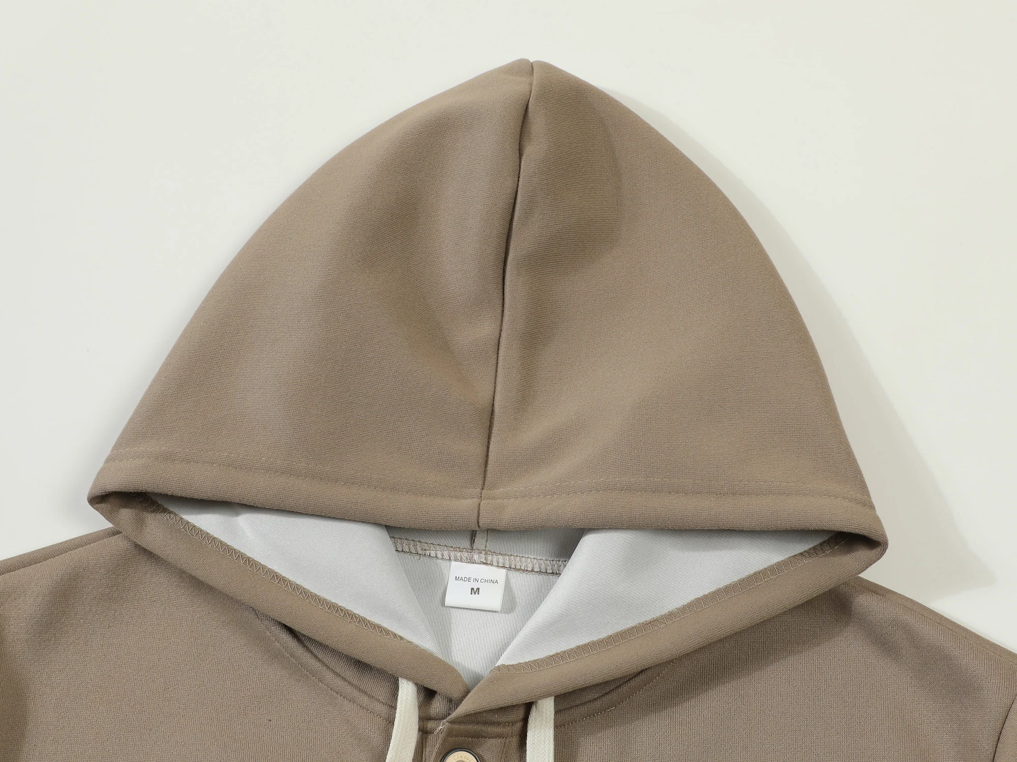 

Fall Winter Warm Men'S Casual Hoodie Solid Color Buttons Design Sports Sweat Shirt Pullover Loose Long Sleeve Hoodies Sweatshirt