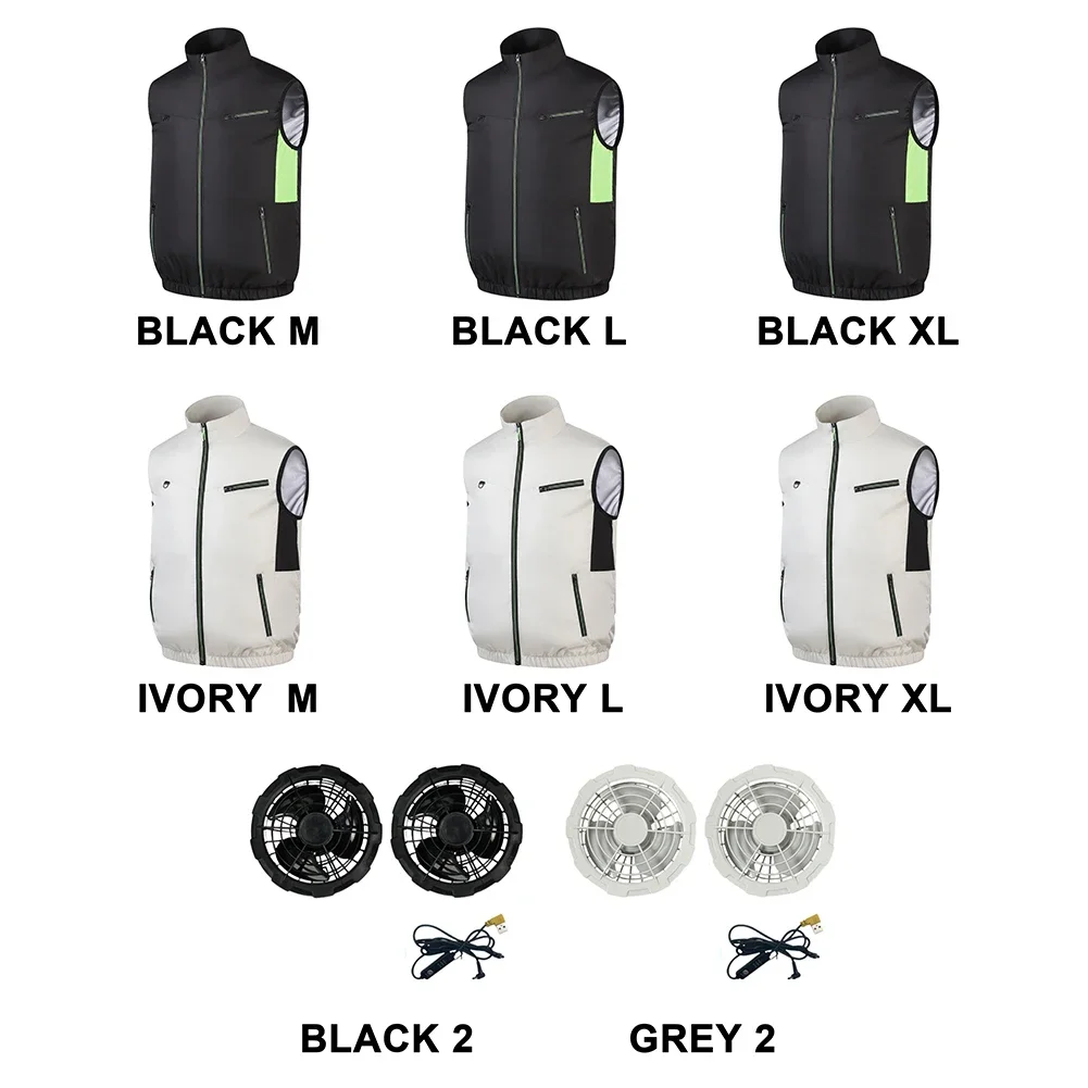 2024 Cooling Vest Ice Fan Vest Heat Resistant Sleeveless Workwear Breathable Wearable Cooling Fan Vest for Hot Weather Work