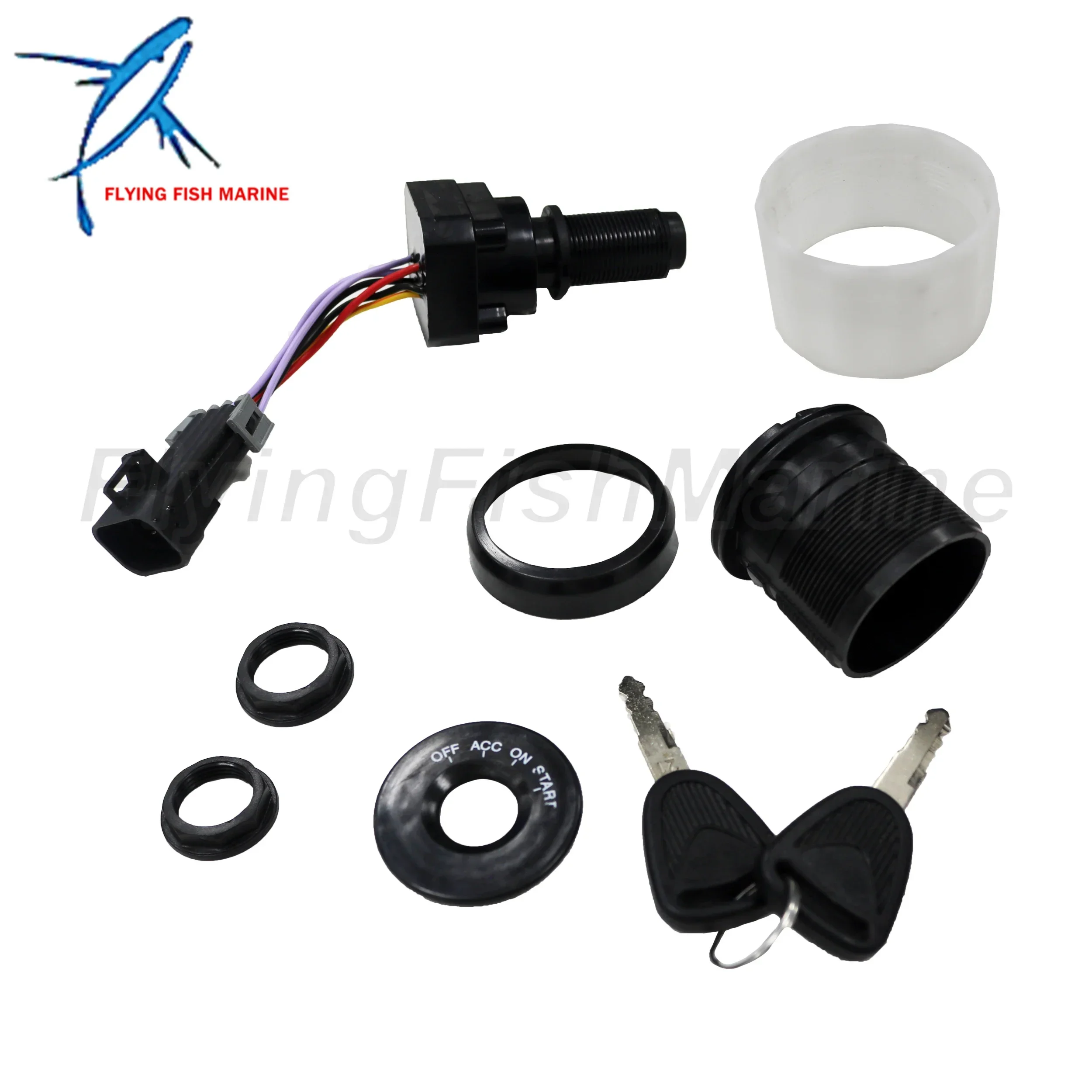 

87-893353A03 Ignition Key Switch with Housing for Mercury Mercruiser Quicksilver Mariner, 4 Position Outboard Engine