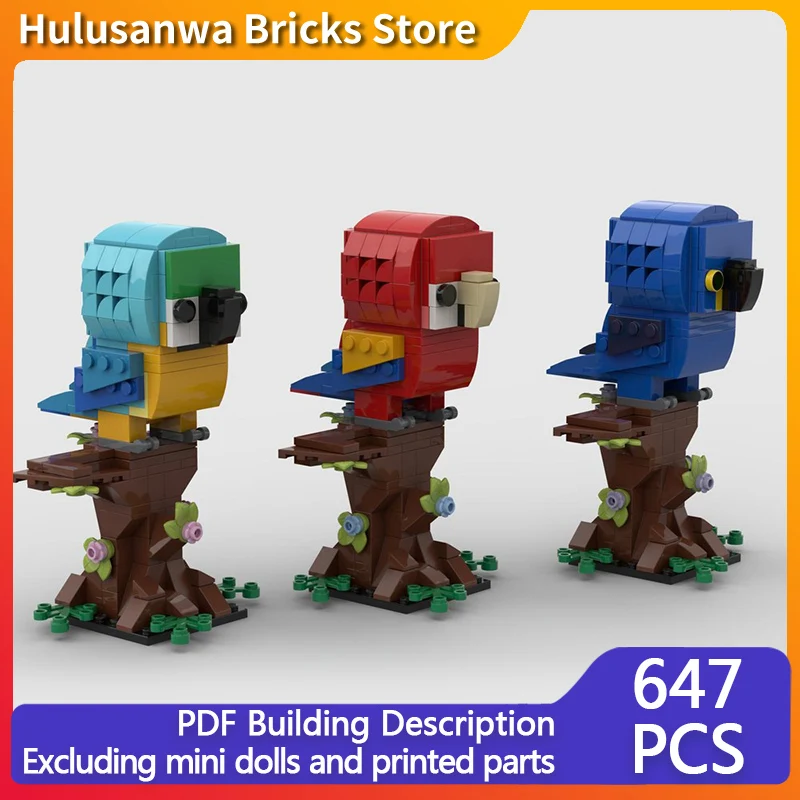 

Creators Animal Series Model MOC Building Block Macaw On The tree Modular Technology Gifts Holiday Assemble Children Toys Suit