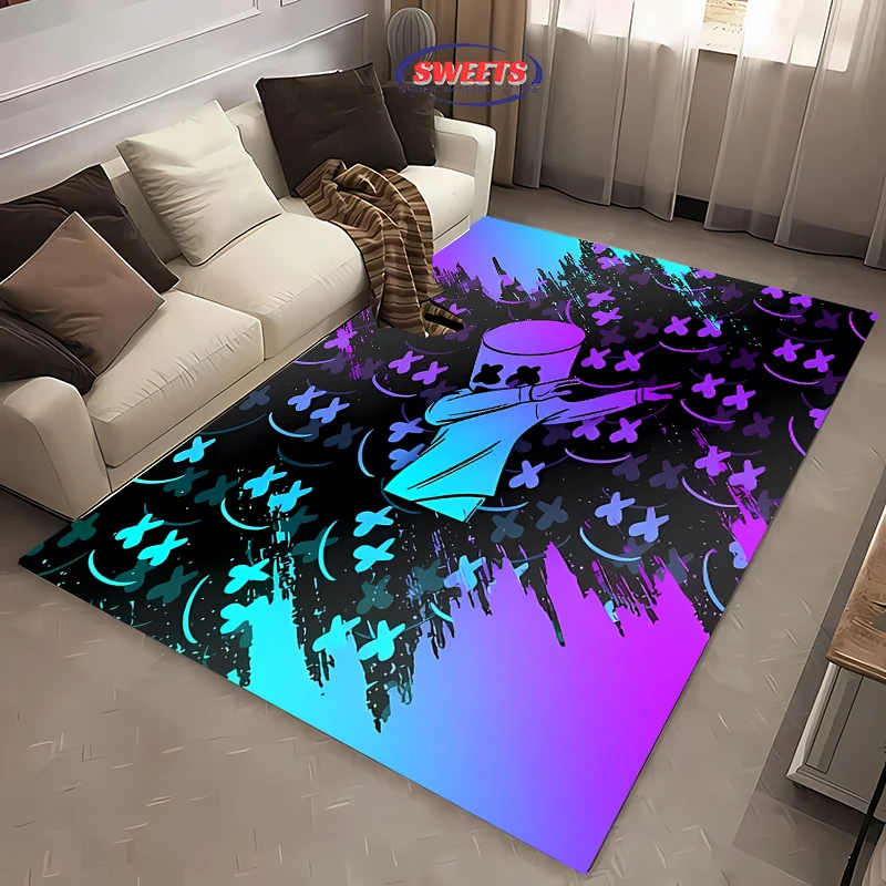 3D Printing M-Marshmell0 Large Carpet for Living Room Cartoon Children's Bedroom Sofa Doormat Floor Rug Anti-slip Decor Mat Gift