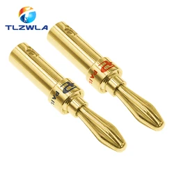 2PCS 24K Gold-plated Copper Banana Speaker Plug Connector Adapter Audio Banana Connectors for Speaker Wire Amplifiers