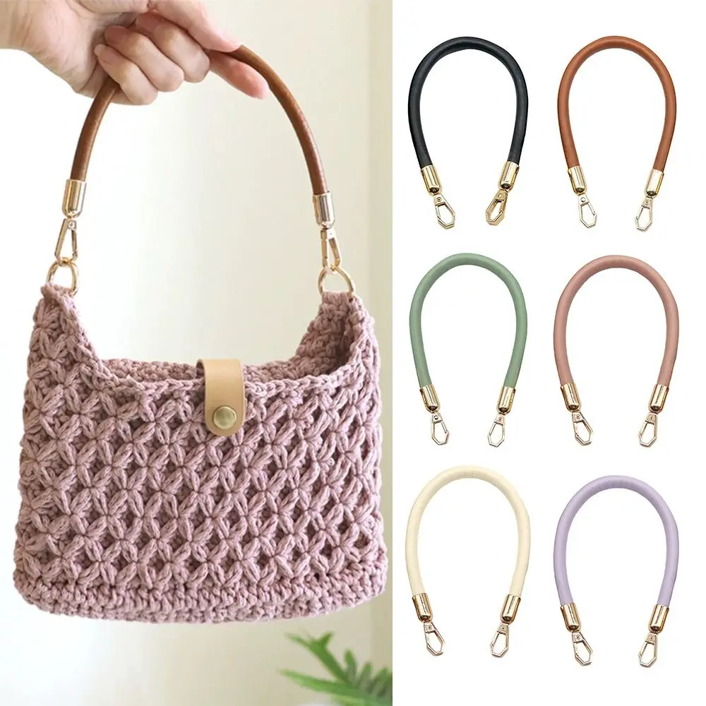 Universal PU Leather Handbag Belt Detachable Replacement Bag Short Handles Gold Chain Buckle Underarm Bag Belt for Woman