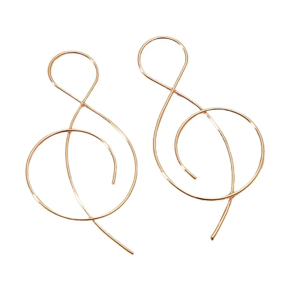 Drop Earrings Ear Decoration Hoop Earrings Creative Wear-resistant  Creative Ladies Simple Musical Note Hoop Earrings