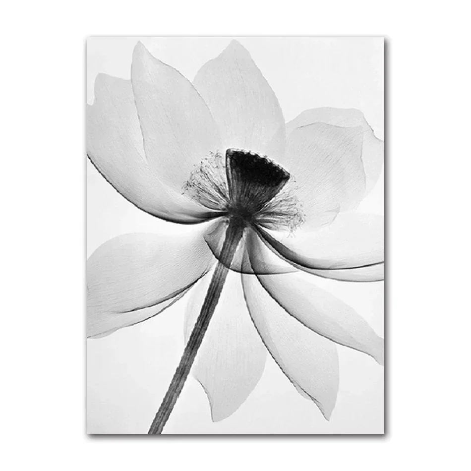 2026 Minimalist Nordic Black White Plant Abstract Flower Canvas Posters Canvas Prints Wall Art Painting Picture Bedroom Home De