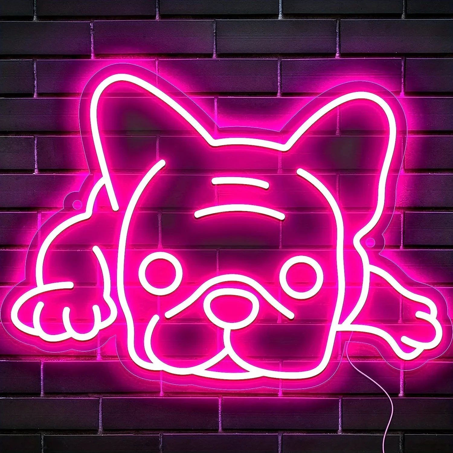 French Bulldog Decoration Neon Sign for Home LED USB Light Multi-purpose Powered Store Button Door Control Pet or Entrance Gift