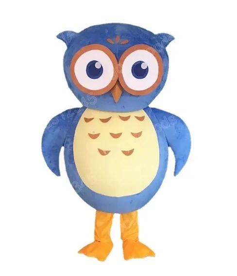 

New Adult Halloween Christmas blue owl Doll Mascotte Fancy Dress Cartoon Mascot Costume Plush Fancy Dress Mascot Costume